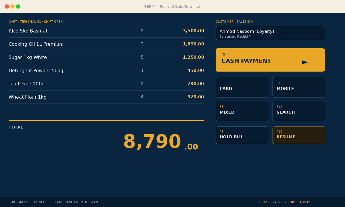 TERP Point of Sale terminal